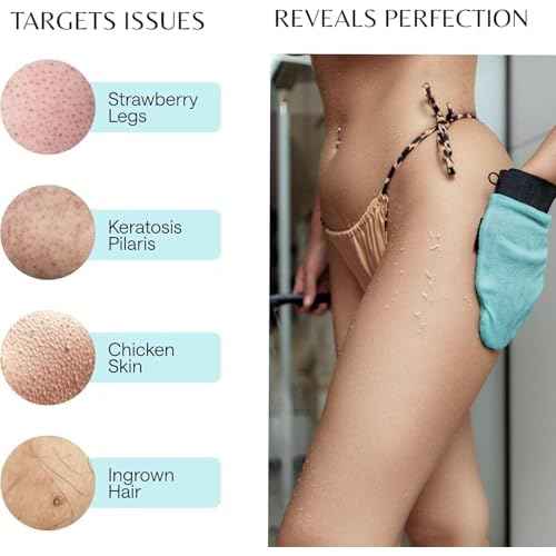 Korean Exfoliating Glove for Shower ? Deep Body Scrubber & Face Exfoliator ? Shower Gloves ? Tan Remover Washcloth, Smooth Skin & Body Exfoliating Mitt ? Loofah Wash Cloth Alternative