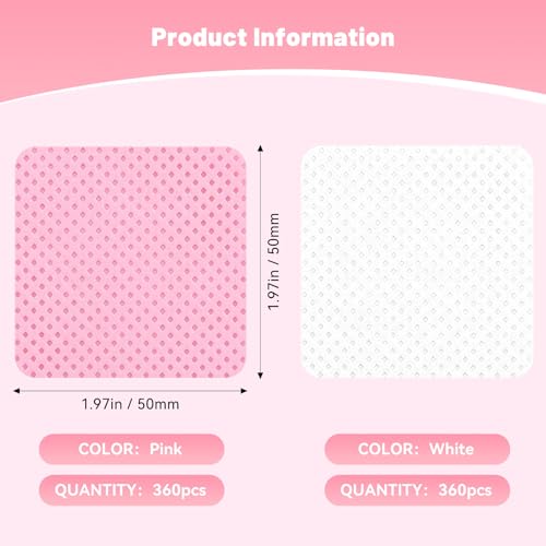 720Pcs Lint Free Nail Wipes, Nail Supplies Nail Polish Wipe, Pads Gel Nails No Lint Naile Glue Wipes Super Absorbent Soft Non-Woven for Fingernail Polish Remover Eyelash Extensions Nail Art