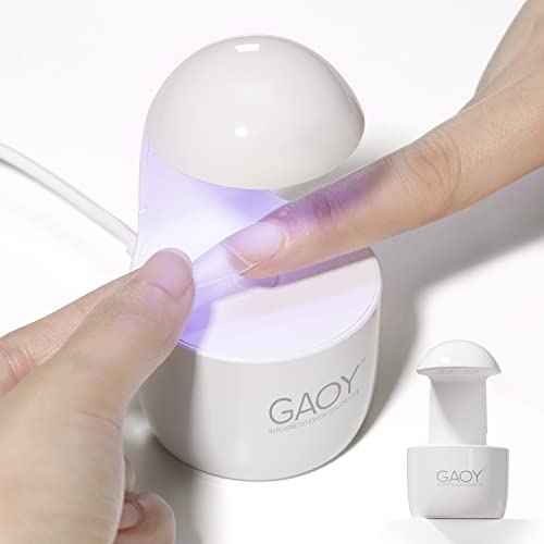 GAOY Mini UV Light for Gel Nails, Small Curing Light, Eggshell LED Nail Lamp, Fast Curing, White