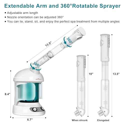 Facial Steamer, Nano Ionic Face Steamer for Facial Deep Cleaning Portable Ozone Steamer with Extendable 360¡Æ Rotating Arm, Humidifier for Home Salon Spa or Personal Care (Blue)