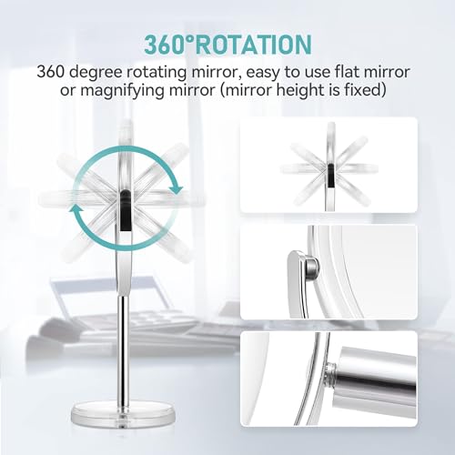 MIYADIVA 20X Magnifying Makeup Mirror,Double Sided 1X & 20X Magnifying Mirror with Stand,Tabletop Magnified Vanity Mirror with 360¡ÆRotation for Bathroom or Bedroom 7.8 Inch