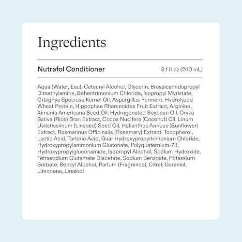 Nutrafol Conditioner, Physician-formulated for Thinning Hair, Moisturizing, Strengthening and Color Safe, Lightweight Protection