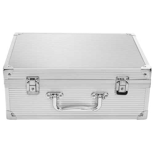 DEAYOU Tattoo Kit Box, Tattoo Machine Case with Lock Key and Sponge, Aluminum Alloy Tattoo Storage Organizer Carrying Case for Tattoo Equipment and Supplies, Makeup Tools, Travel, 12.2" x 9.4" x 5.1"