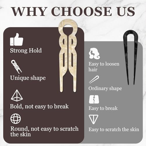 4 Pack Lialys Hair Pin for Women ? Elegant Prestige Hair Accessories for Bun (C)