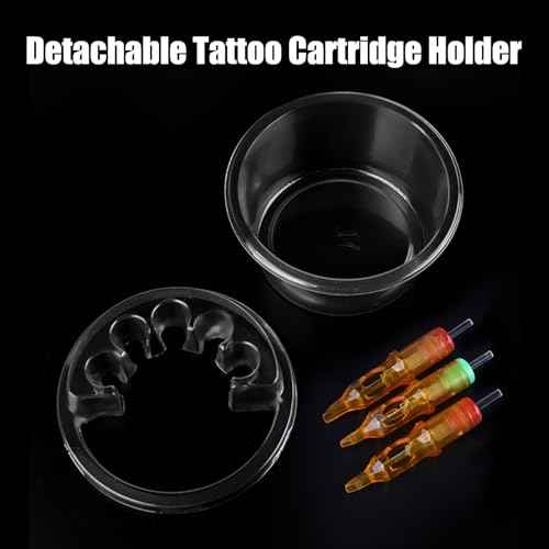 YILONG 20PCS Disposable Tattoo Cartridge Cup Holder Plastic Tattoo Cartridge Tray For Tattoo Inks Needle Holder Transparent Stand Ink Cleaning Cup For Tattoo Supplies