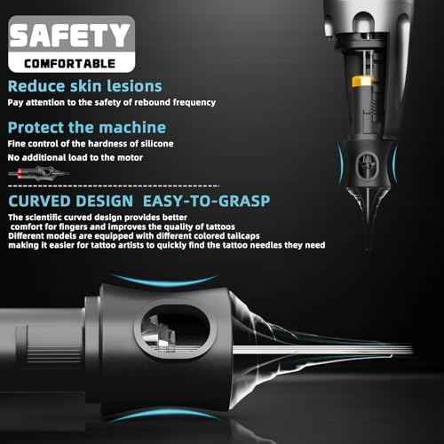 POSEIDON 50PCS Tattoo Cartridge Needles Assorted Mixed Size #12 Round Liner Shader Magnum - 5RL 7RL 9RL 5RS 7RS 9RS 7M1 15M1 7RM 15RM with Membrane Professional Disposable Tattoo Needles