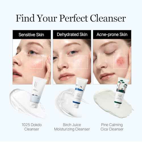 ROUND LAB 1025 Dokdo Cleanser 5.07 Fl Oz, Low pH Facial Cleanser for Sensitive Skin, Rich Soft Bubbles for Deep Cleansing and Makeup Removal, Hydrating Face Wash with Deep Sea Water, Korean Skin Care