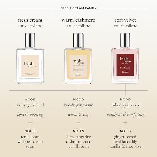 philosophy fresh cream eau de toilette - sweet & captivating women's perfume - with notes of vanilla, heliotrope & tonka bean - long lasting fragrance