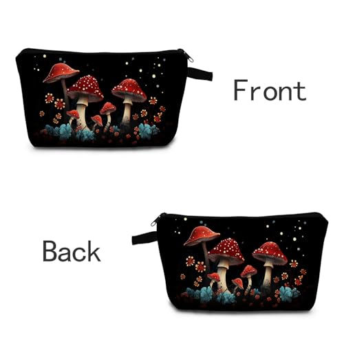 Mushrooms Makeup Bag for Women Travel Cosmetic Organizer Bag Teacher Appreciation Gifts Small Zipper Toiletry Bag