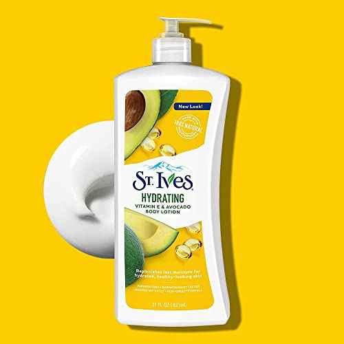 St. Ives Hydrating Body Lotion, Vitamin E and Avocado, 21 oz
