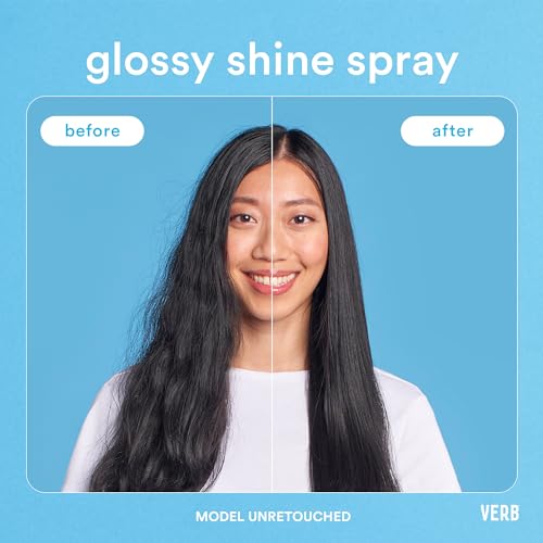VERB Glossy Shine Spray - Moisturizing Heat Protection Hair Spray - Adds High Shine and Primes for Styling - Vegan, No Parabens or Harmful Sulfates