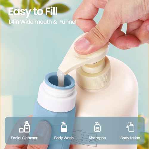 Redfly 17Pack Travel Containers for Toiletries, TSA Approved Silicone Travel Shampoo and Conditioner Bottles, Leak Proof Refillable Squeeze Bottles Traveling Essentials for Women & Men - Grey