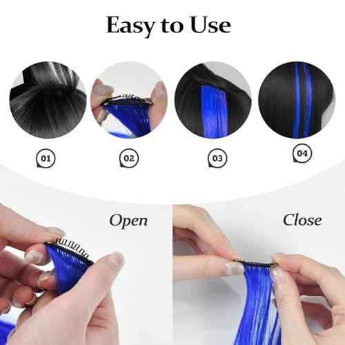 6 Pcs Colored Clip in Hair Extensions, 20 Inch Light Pink Hair Extensions Clip ins for Kids and Girls, Synthetic Straight Colored Hair Clip ins, Party Highlight Clip in Hairpieces for Women