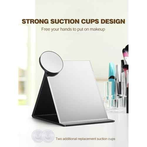 40X Magnifying Mirror with 2 Suction Cups, 3.5 inches Magnified Makeup Mirror and Slant Tweezers,Black,1PC