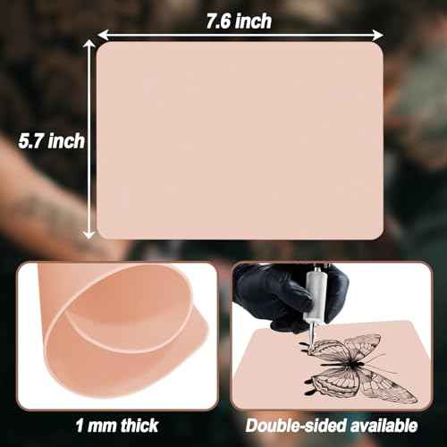 10 PCS Tattoo Practice Skins, 5.7 "x7.6" Double Sided Tattoo Fake Skin, Tattoo Artist Practice Skin for Tattooing Skills Improvement