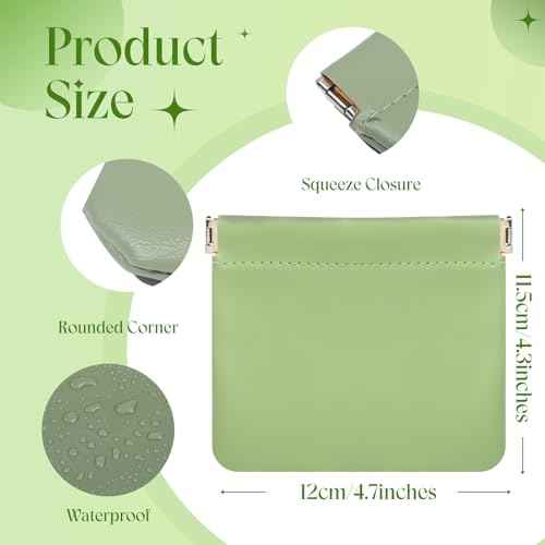ISKYBOB Pouchic - Personalized Snap Closure Leather Organizer Pouch, 4Pcs Lambskin Pocket Cosmetic Bag Portable Self-Closing Small Makeup Bag for Purse Women Mini Travel Coin Storage Pouches (Macaron)