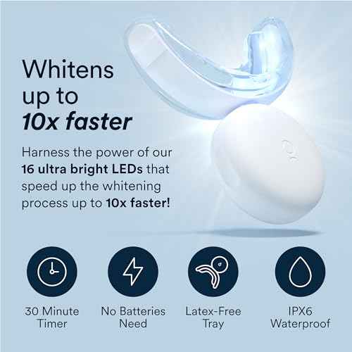 Auraglow Teeth Whitening Kit, LED Accelerator Light, 35% Carbamide Peroxide Teeth Whitening Gel, 20+ Whitening Treatments, Whitens up to 10 Shades in 7 Days