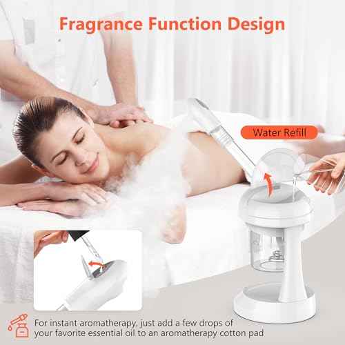 Ozone Facial Steamer - TASALON Face Steamer for Facial Deep Cleaning, Portable Facial Steamer with Removable Water Cup, Nano Ionic Face Steamer for Home Salon Spa or Personal Care