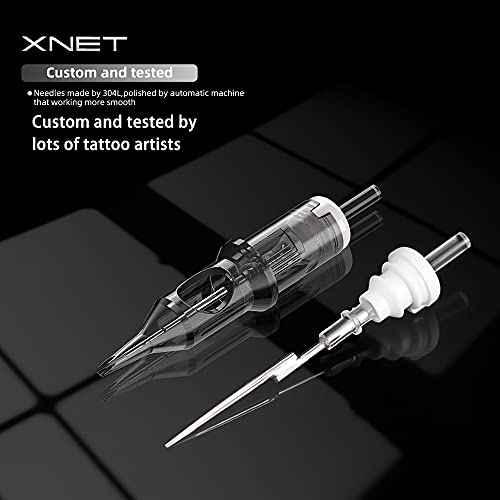 Xnet U-REX Cartridges #12 Standard 13RM Disposable Tattoo Needles 13 Curved Magnum Medium Taper 1213RM 20Pcs Supply for Rotary Tattoo Pen Machine Gun
