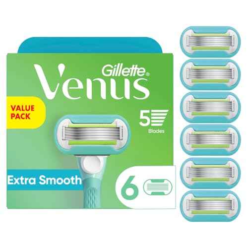 Gillette Venus Extra Smooth Womens Razor Blade Refills, 6 Count, Designed for a Close, Smooth Shave