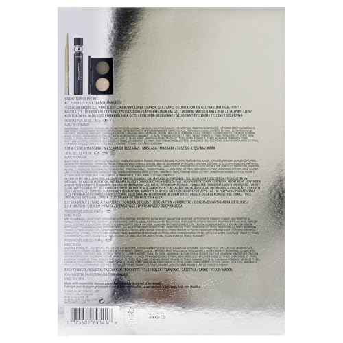 MAC Snowtrance Eye Kit for Women - 4 Pc 0.1oz Eye Shadow Duo, 0.41oz M-A-C Stack Mascara - Black, 0.01oz M-A-C Colour Excess Gel Pencil Eye Liner - Gold Goals, Pouch