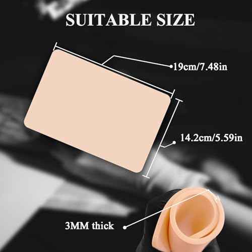 10Pcs Tattoo Practice Skin 7.4 * 5.6'' Tattoo Skins 3MM Thick Blank Double Sides Fake Skin for Practicing for Experienced Artists and Beginner