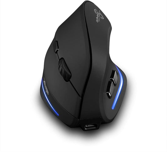 zelotes Optical Wireless Mouse,Rechargeable,2400DPI,Ergonomic Design Reduces Muscle Strain,USB Vertical Ergonomic Mouse,Cordless Portable Mouse for PC,Mac,Laptop