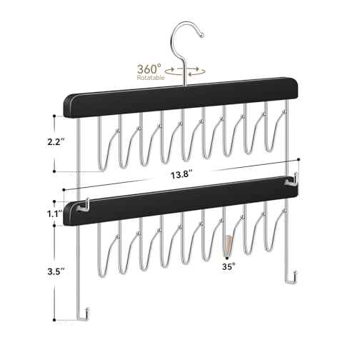 2 Pack Hair Extension Holder & Hanger ? Braiding Rack Stackable Hair Extension Storage Rack for Styling, Rotatable Wig Organizer Stand for Wigs, Hairpieces, Clip/Tape Ins and Accessories