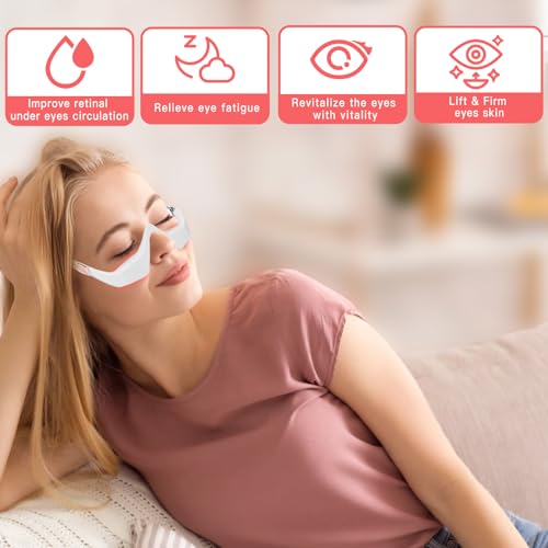 Red Light Therapy Massager, Under Eye Red Light Therapy Eyelift Device with Microcurrent, Under Eyes Glasses Treatment Eye Bags Dark Circles Puffiness Wrinkles Fine Lines (B)