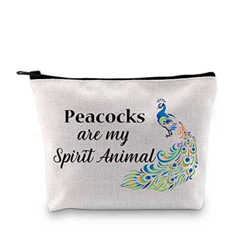 GJTIM Peacock Makeup Bag Peacock Lovers Gift Peacocks Are My Spirit Animal Zipper Cosmetic Pouch Animal Lover Gift for Her (Spirit Peacocks Bag)