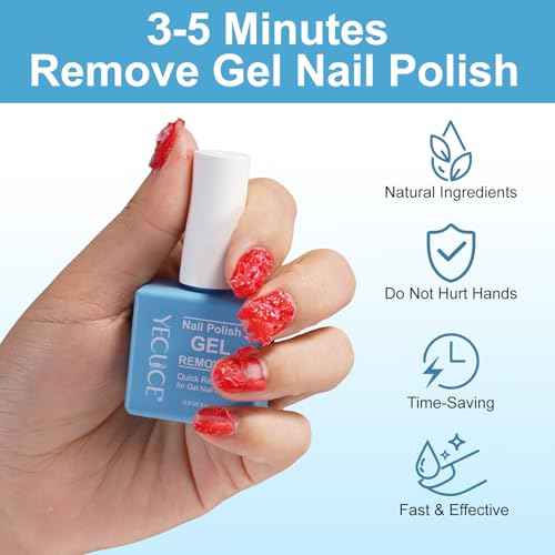 Gel Nail Polish Remover, Gel Polish Remover for Nails, No Need for Foil, Quick & Easy Polish Remover In 3-5 Minutes, No Need Soaking Or Wrapping-15ml