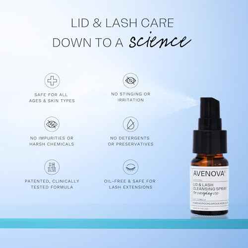 Avenova Eyelid and Eyelash Cleanser Spray - Pure Hypochlorous Acid, Gentle Everyday Lash Cleanser For Eye Irritation, 20mL (0.68oz)