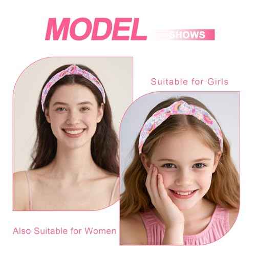 Sequins Headbands for Girls, Glitter Rainbow Girls Headbands Cute Knotted Head Band for Women Teens Sparkle Girl Hair Accessories