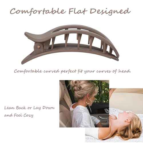 Flat Hair Claw Clips for Women and Girls Thick Thin Hair, Large Non Slip Jaw Clips Strong Hold Lay Flat Claw Grips Hair Styling Accessories