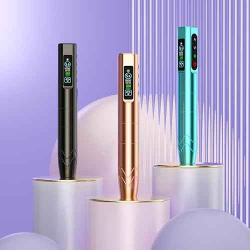 Professional Microblading Tattoo Gun Kit, Wireless Eyebrow Tattoo Pen Machine Kits, Complete Microblading Supplies with 2Pcs 500 mAh Battery, 20Pcs Cartridge Needles for Artists (Rose Gold)