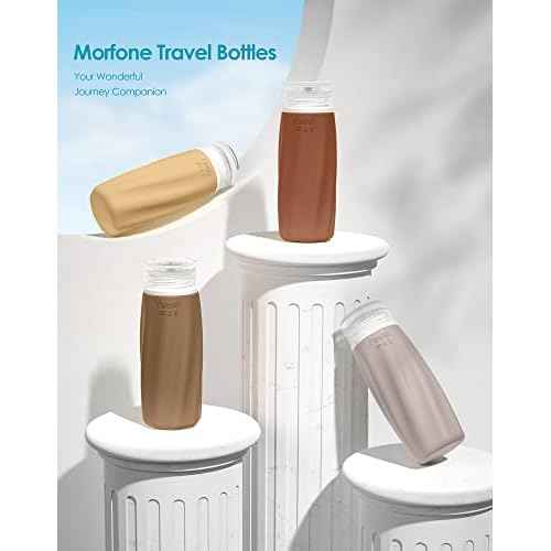 Morfone Travel Bottles for Toiletries, 3oz Tsa Approved Travel Size Containers Leak Proof Squeezable Travel Accessories Refillable for Shampoo Conditioner Lotion Liquids(Brown)