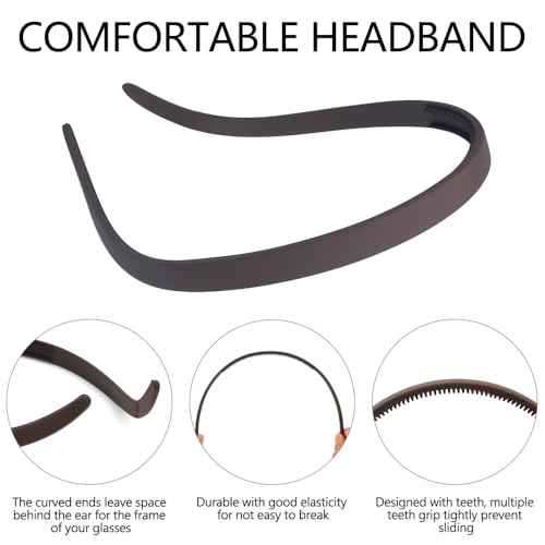 TOBATOBA Headbands for Glasses Wearers No Pressure No Headache Comfortable Hairbands Square Sunglasses Headband for Women Girls, Plastic Headbands with Teeth Non Slip 6Pcs