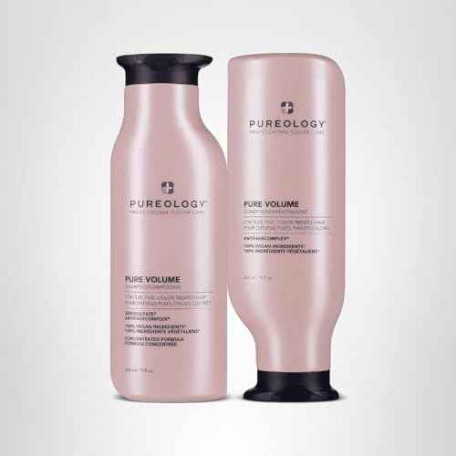 Pureology Pure Volume Shampoo & Conditioner Set - Enhances Volume and Movement, For Flat, Fine, Color Treated Hair, Lightweight, Sulfate-Free & Vegan, 9 Fl oz