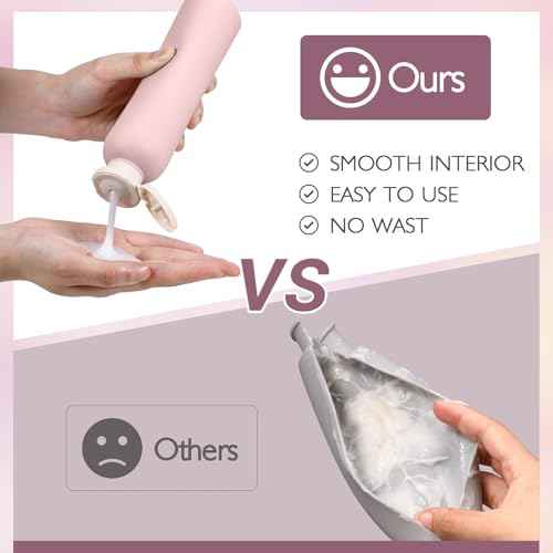 ASEVAT 8.8oz 3Pcs Plastic Refillable Travel Shampoo and Conditioner Bottles Refillable Travel Bottle with Flip Cap Plastic Shampoo and Conditioner Bottles