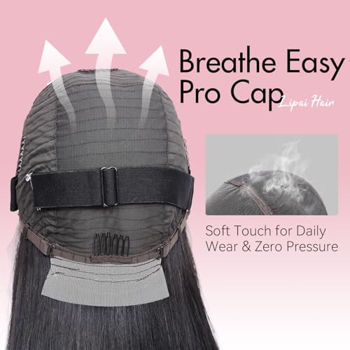 13x4 HD Lace Front Wigs Human Hair Straight Wigs for Black Women - 220% Density, Pre-Plucked Natural Hairline & Glueless Design for Effortless Style, 18 Inch