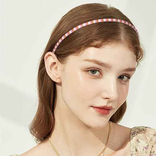 Fishdown 10pcs Plastic Headbands for Women with Teeth£¬Skinny Headbands for Women Girls Non Slip Effortless Thin Plastic Headband
