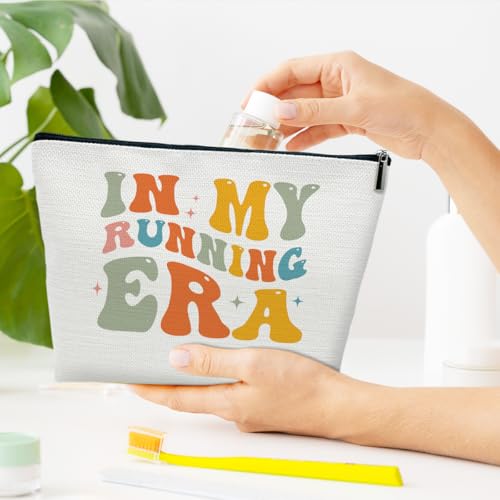 Running Gift Makeup Bag, In My Running Era Bag, Women Cosmetic Bag for Purse, Gifts for Sports Marathon Lovers, Runner Gym Stuff