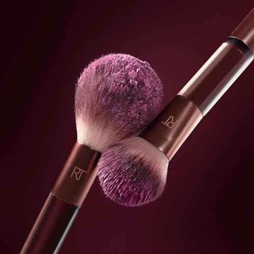 Real Techniques Cherry On Top It¡¯s All Blush Brush, Dual-Ended & Multipurpose Makeup Brush for, Powder, Liquid & Cream Blush, Synthetic Bristles, Vegan & Cruelty-Free Face Brush, 1 Count