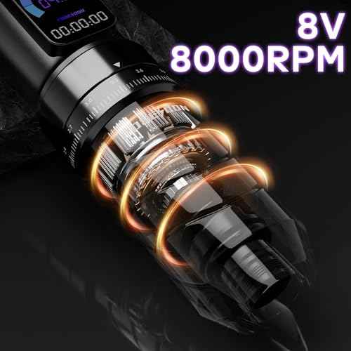 Poseidon Tattoo Gun Kit 7 Strokes Length Tattoo Machine Kit with 2pcs 2300mAh Battery 20pcs Tattoo Cartridge Needles 11pcs Inks Complete Tattoo Pen Kit Supply for Beginner and Artist