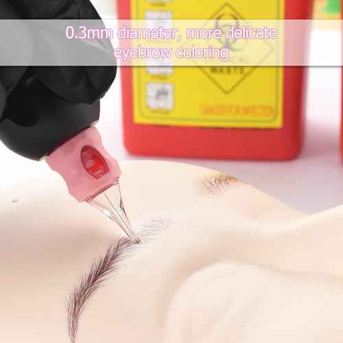 ATOMUS 20pcs Tattoo Cartridge Needles with 20pcs Ink Cups Size #10 RL RS RM M1 Round Liner Tattoo Needles Silicone Wrapped Needles (1RL)