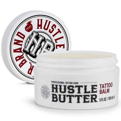 Hustle Butter Tattoo Aftercare 5oz Tattoo Balm, Heals + Protects New Tattoos and Rejuvenates Older Tattoos - 100% Vegan Cream No-Petroleum