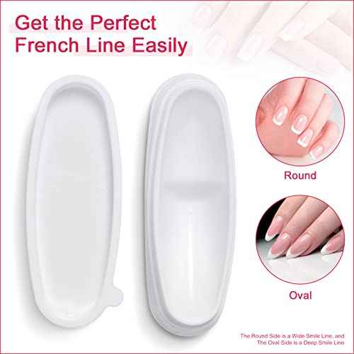 krofaue Nail Dip Container Dipping Powder Tray French Nail Smile Line Molding Manicure Mould Fashion Nail Tool