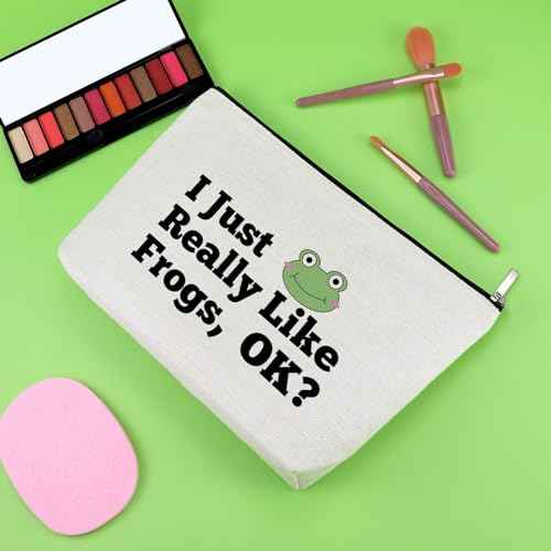 Frog Lovers Gifts for Women Makeup Bag Frog Gifts Friendship Gifts for Girls Friends Froggy Gifts Cosmetic Bag Animal Lover Gifts Frog Themed Gifts Birthday Graduation Gifts Cosmetic Pouch Travel