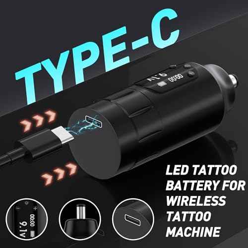 Beginners Tattoo Gun Kit - Wireless Tattoo Machine Kits with 1300mAh Battery, Rotary Tattoo Pen Set with 10pcs Cartridge Needles for Beginners Tattoo Supplies (45Pcs)
