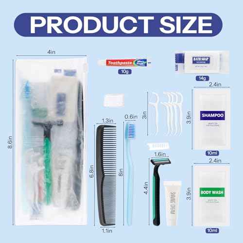 Pack of 5 Travel Size Toiletries Kit Individually Packed,Personal Hygiene Kit for Men Homeless Care Package Supplies Bulk